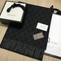 高級カシミヤ新品❤️GUCCIマフラー❗️国内正規購入◾️箱・紙袋付き‼️グッチマフラー