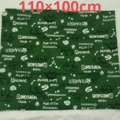 新品 未使用 ハギレ 恐竜柄 総柄 生地 110×100cm グリーン 布