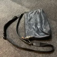 男前　アレグロ　Allegro ネイビー 本皮 ショルダー　肩紐取り外し可バッグ