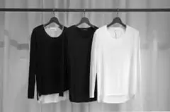 askyy レイヤードカットソー　ロングtシャツ ブラック　桜井和寿着用