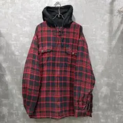80s 90s PURITAN フードネル ジャケット XL 古着 プリントネル