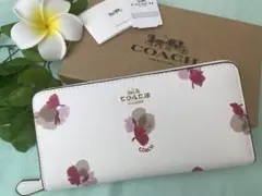 COACH コーチ 長財布 花びら 白
