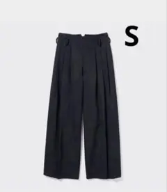 GU beautiful people タックワイドパンツ　ブラック　S 黒