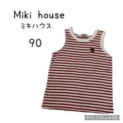 Miki house ミキハウス赤白ストライプ タンクトップ 90