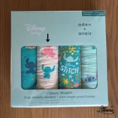 ②エイデンアンドアネイ　単品販売　おくるみ　ガーゼ　ディズニー　スティッチ