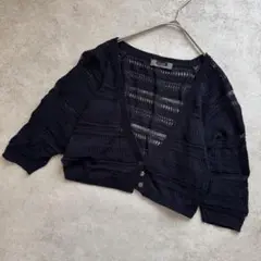 ⚫︎着用1回⚫︎Mサイズ　LE SOUK ルスーク　ネイビーショート丈ニット