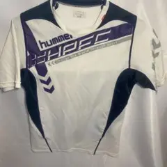 hummel スポーツシャツ Sサイズ ホワイト/パープル