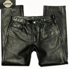 パームス W34 レザーパンツ メンズ 黒 本革 ライダースパンツ パンクロック