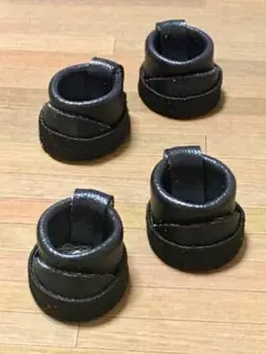 ぬい靴 10cmぬい用 合皮ブーツ 黒/二足セット
