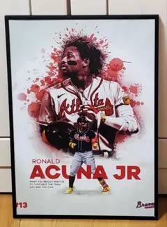 ATブレーブス アクーニャJr MLB！A3サイズポスターフレーム付き