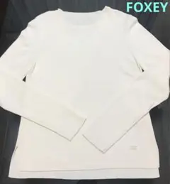 フォクシー FOXEY グレースウール 長袖ニット トップス 38 白 ホワイト