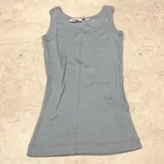 リブ編 ライトブルータンクトップ