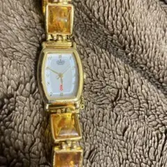 【希少】Amber 久慈琥珀 腕時計 箱付 琥珀 メタルブレス 美品 新品電池 希少】Amber 久慈琥珀 腕時計 箱付 琥珀 メタルブレス 美品 新品