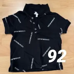 EMPORIO ARMANI ロゴ ブラック 黒 ポロシャツ 90 24M