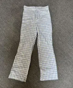 ZARA 青と白のチェック パンツ