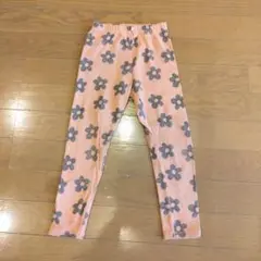 zara kids 花柄　リブレギンスパンツ　サーモンピンク　110cm