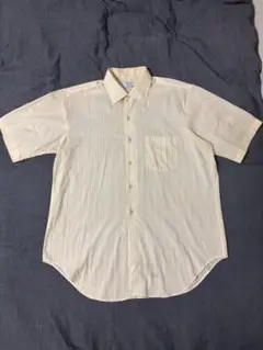 70s USA製 アロー　ARROW 黄ストライプ　ドレスシャツ