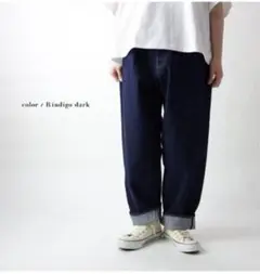 ichi　イチ　ルーズ5Pデニムパンツ