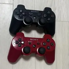 動作品 プレステ3 デュアルショック3 cechzc2j コントローラ 赤 黒