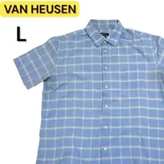 US輸入古着VAN HEUSEN パンヒューゼン チェック柄 半袖シャツ L