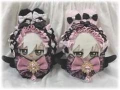 ちびぐるみ　ぬい服　うさぎ　ピンク　黒