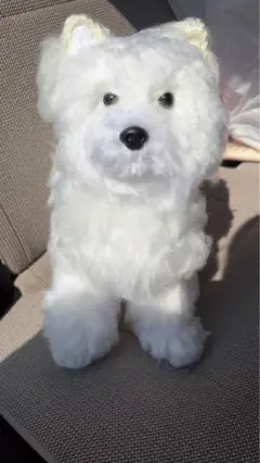 ホワイト犬型あみぐるみ