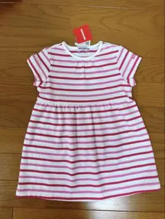 【新品】ミキハウス ストライプ ワンピース 90