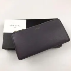 新品 Paul Smith ポールスミス 長財布 札入れ シボ革 グレー