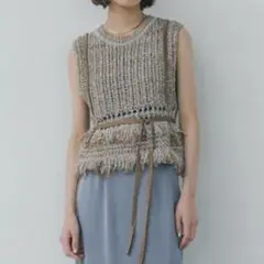 未使用品！2024 PUBLIC TOKYO フリンジニットベスト ブラウン