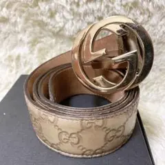 ✨️極美品・人気モデル✨GUCCI ベルト インターロッキング GG ゴールド