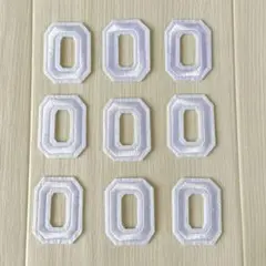 アルファベット O レターパッチ ワッペン ホワイト 9個入り