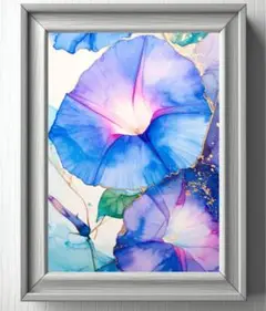 朝顔2｜【アート・抽象画】2Lサイズ 壁掛け◎ 棚置き◎
