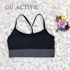 GU ACTIVE スポーツブラ ブラトップ ブラック×グレー Sサイズ　ヨガ