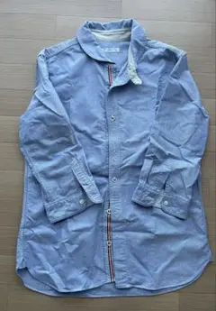 美品✨エディフィス メンズ七部袖シャツ ブルー