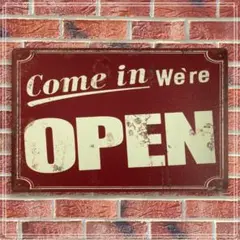 新品未使用　雑貨　カフェバーの入り口にあるようなOPENサインのブリキ看板