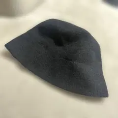 韓国 ウール混 バケットハット　ブラック