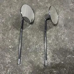 クランプ型バイクミラー　白　ナポロッキー風　旧車　(検)ナポレオン　BEET クランプ型バイクミラー白ナポロッキー風旧車(検)ナポレオンBEET