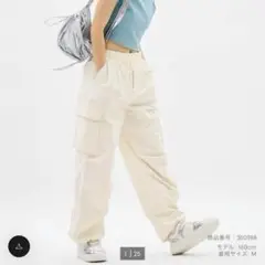 GU ジーユー パラシュートカーゴパンツ 221-350988 ホワイト L