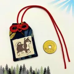 四国犬 トンボ柄 お守り袋 （中1個）