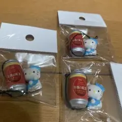 ハローキティ ストラップ 3個セット　午後の紅茶