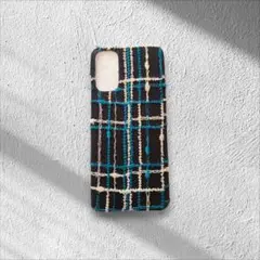 刺繍チェック柄Androidケース Galaxys20