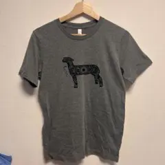 アニマル　シャツ　イラスト Tシャツ グレー　面白い　ヤギ　半袖