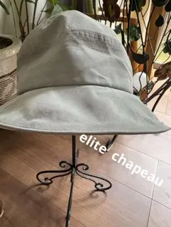 グレー ハット リボン付き