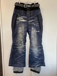 希少!ダメージデニム風 スノーボード ウェア