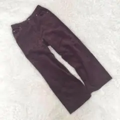【グレイル】GRL　ストレートパンツ（М）コーデュロイ　後ゴム　ブラウン