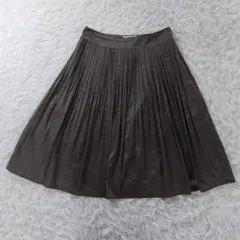 【早い者勝ち】ダークブラウン プリーツ フレアスカート