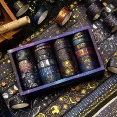 ラスト1点⭐︎ マスキングテープ　まとめ売り　星　月　ゴールド