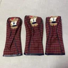 新品◯familiar ファミリアチェック　ドライバーカバー◯3個セット