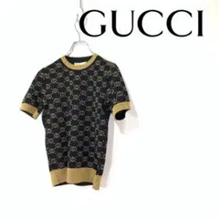 19AW GUCCI グッチ GG総柄 刺繍 半袖 ニット セーター