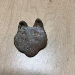 犬の顔 ブローチ 陶器製